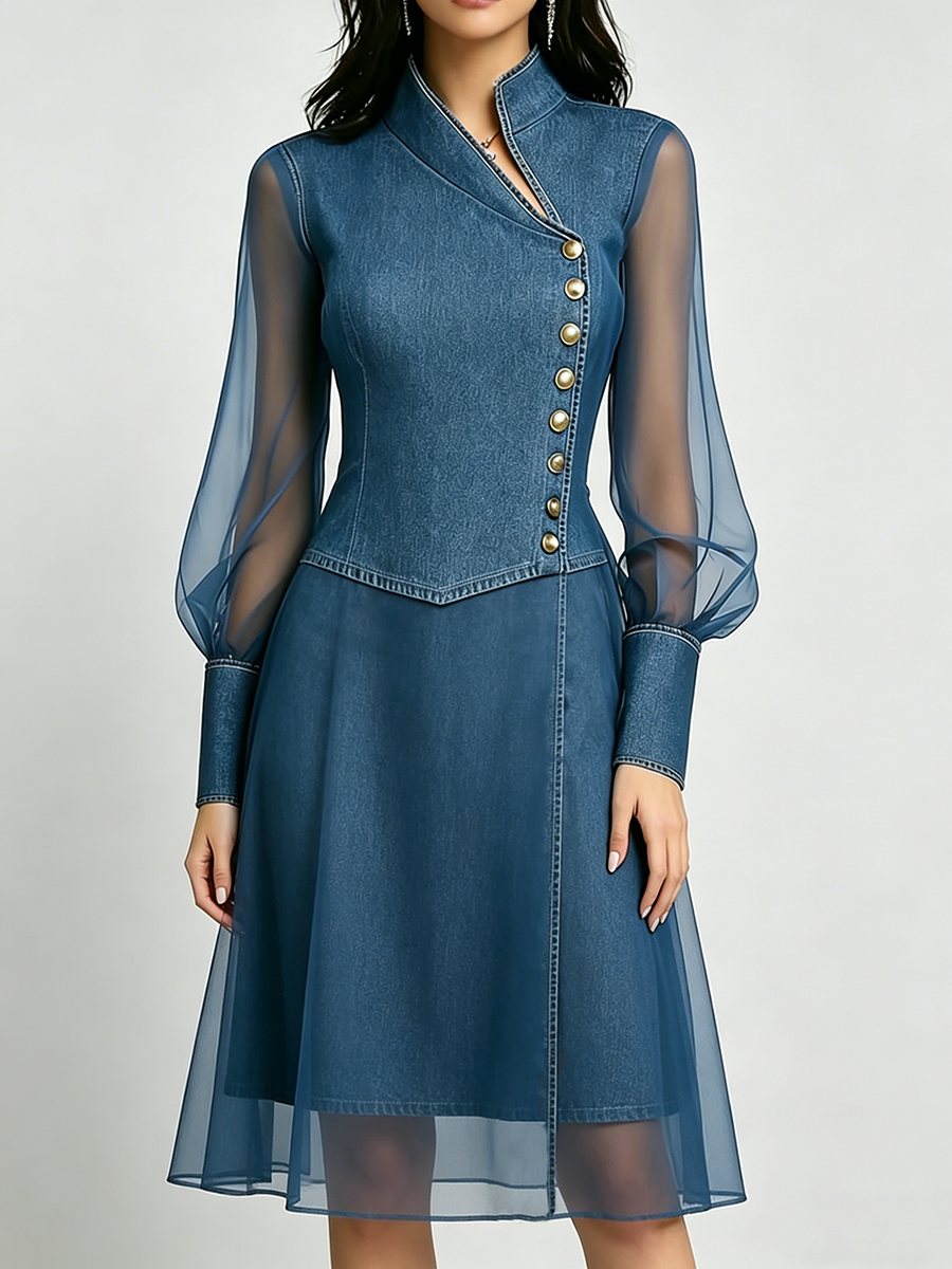 Chic Dress in denim, Affordable Luxury