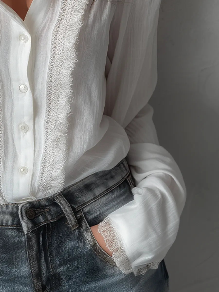 Vintage Blouse in cotton, Premium Look