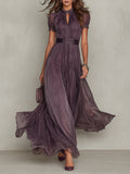 Retro Maxi Dress in chiffon, Affordable Luxury