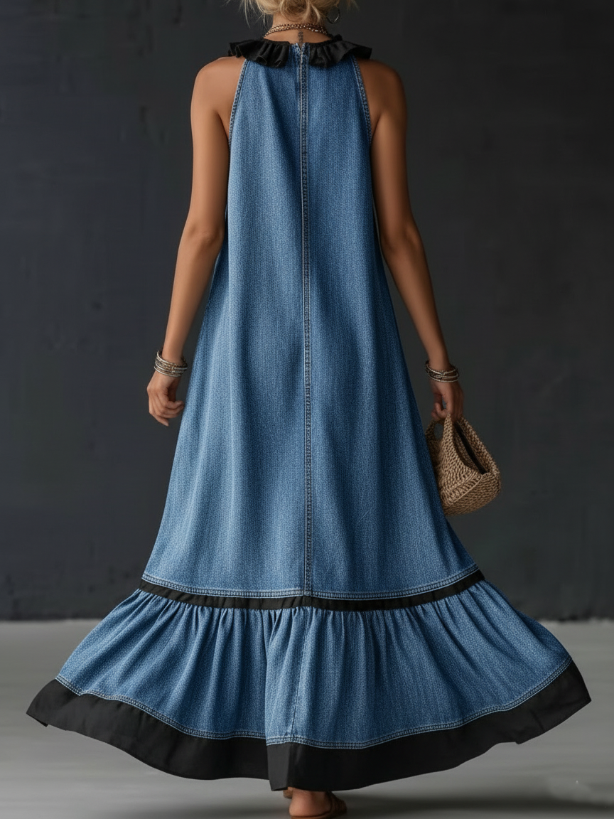 Elegant Dress in denim, Premium Look