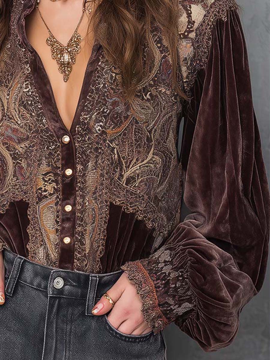 Blouse with velvet – Affordable Luxury