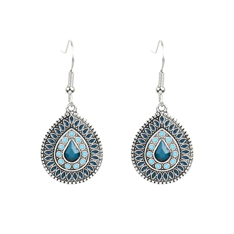 Women's Bohemian Exotic Water Drop Flower Earrings
