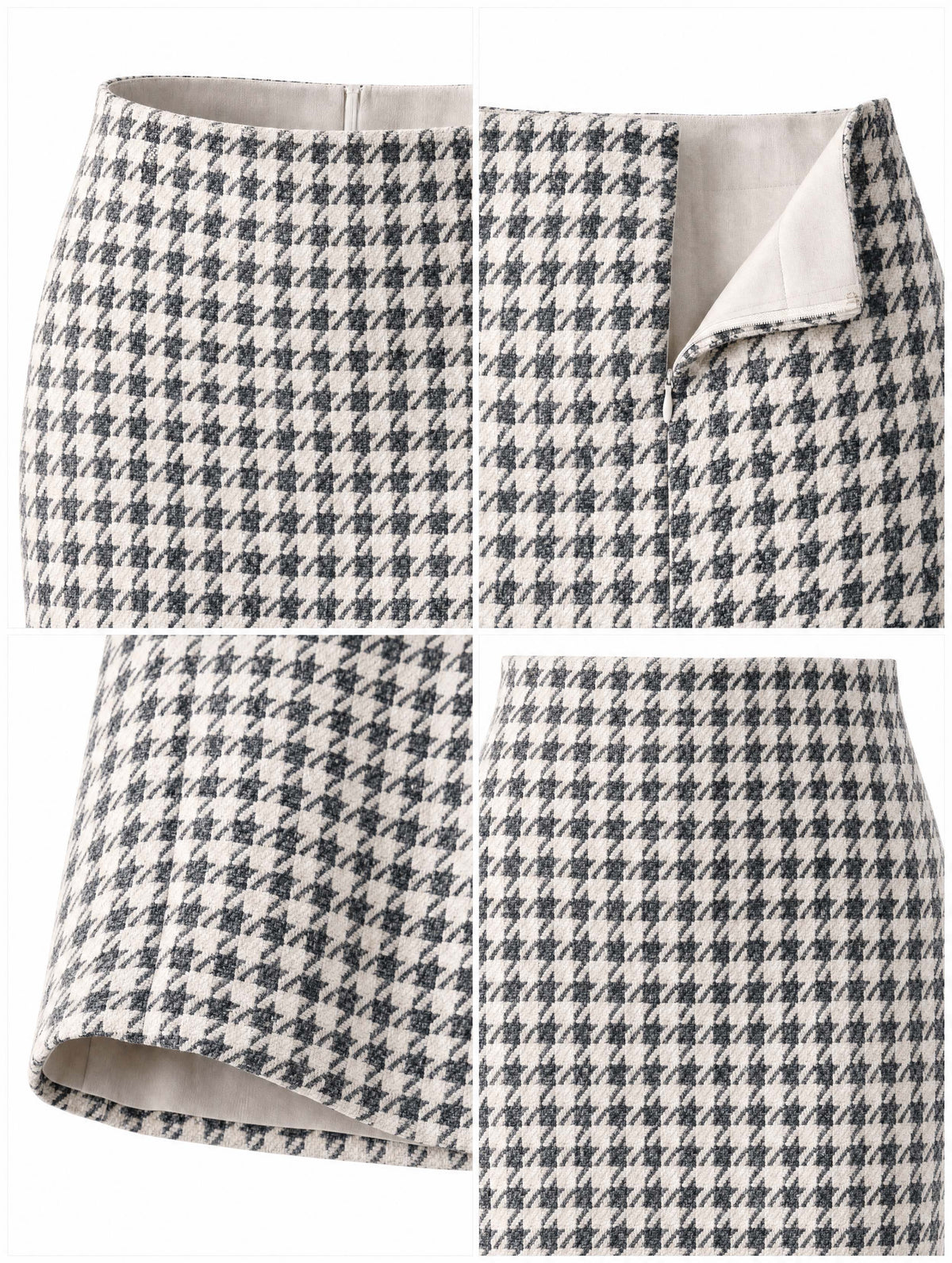 Vintage Houndstooth High Waist Pencil Skirt