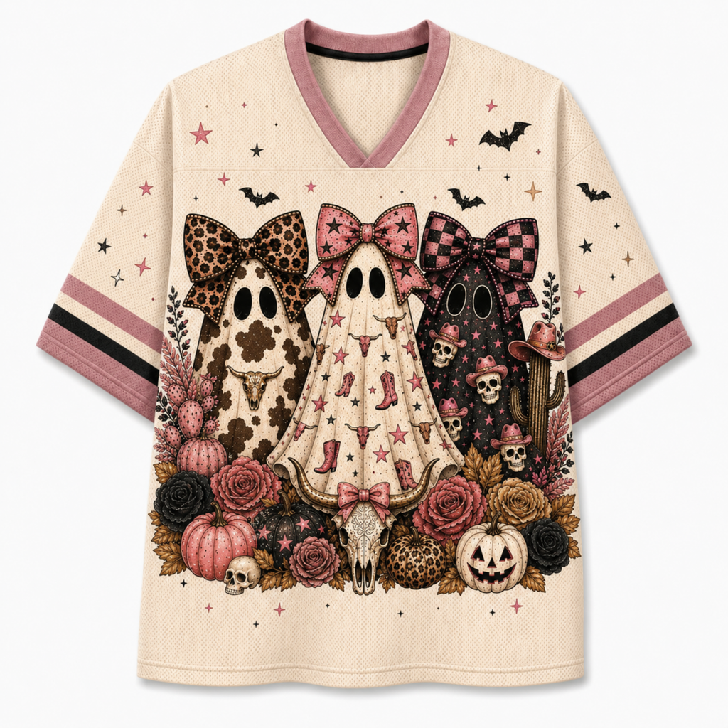 Chaotic Club Spooky Cow Ghouls Western Ghost Mesh Jersey