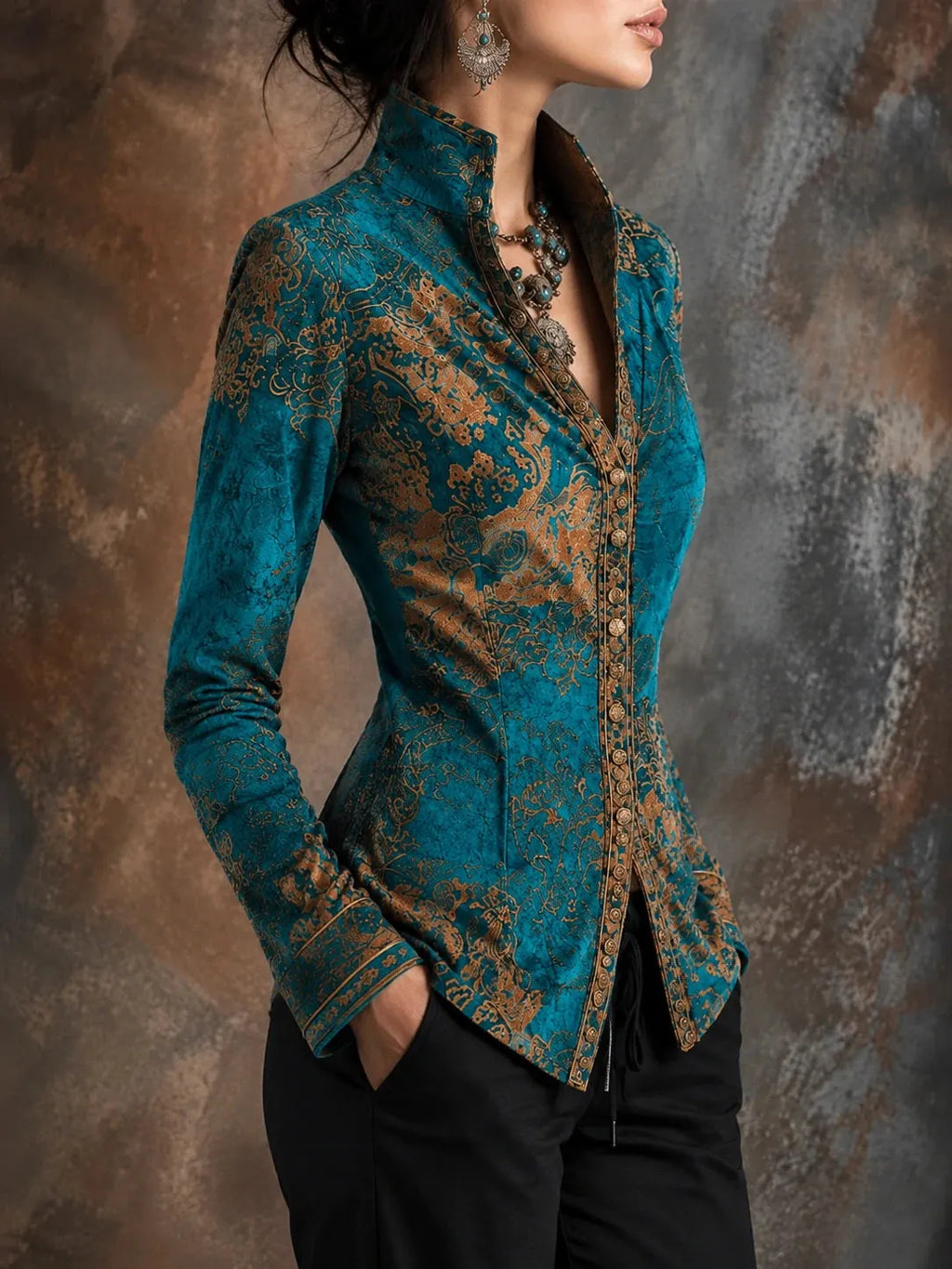 Blouse with velvet – Premium Look