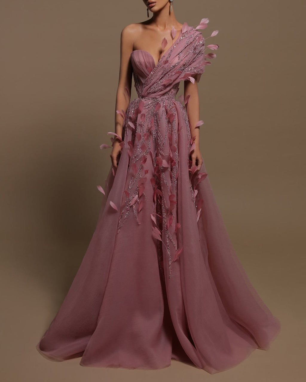 Evening Gown Beaded Maxi Dress