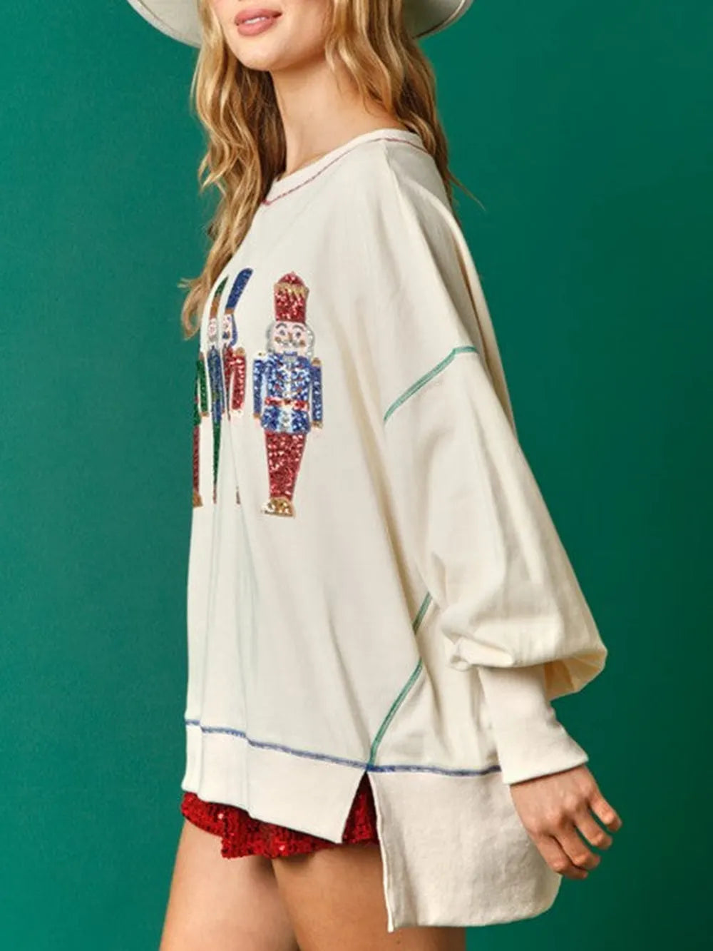 Sequin Nutcracker French Terry Sweatshirt