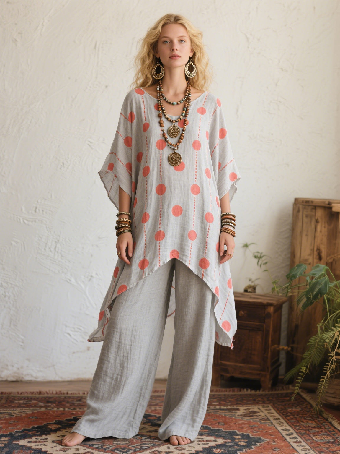 Retro Two-Piece Set in soft, Premium Look