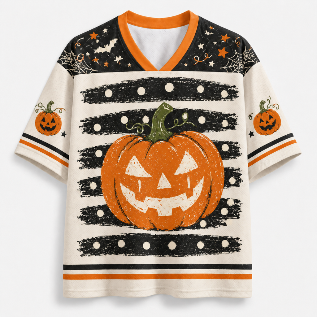 Chaotic Club Vintage Pumpkin Ghastly Halloween Mesh Jersey