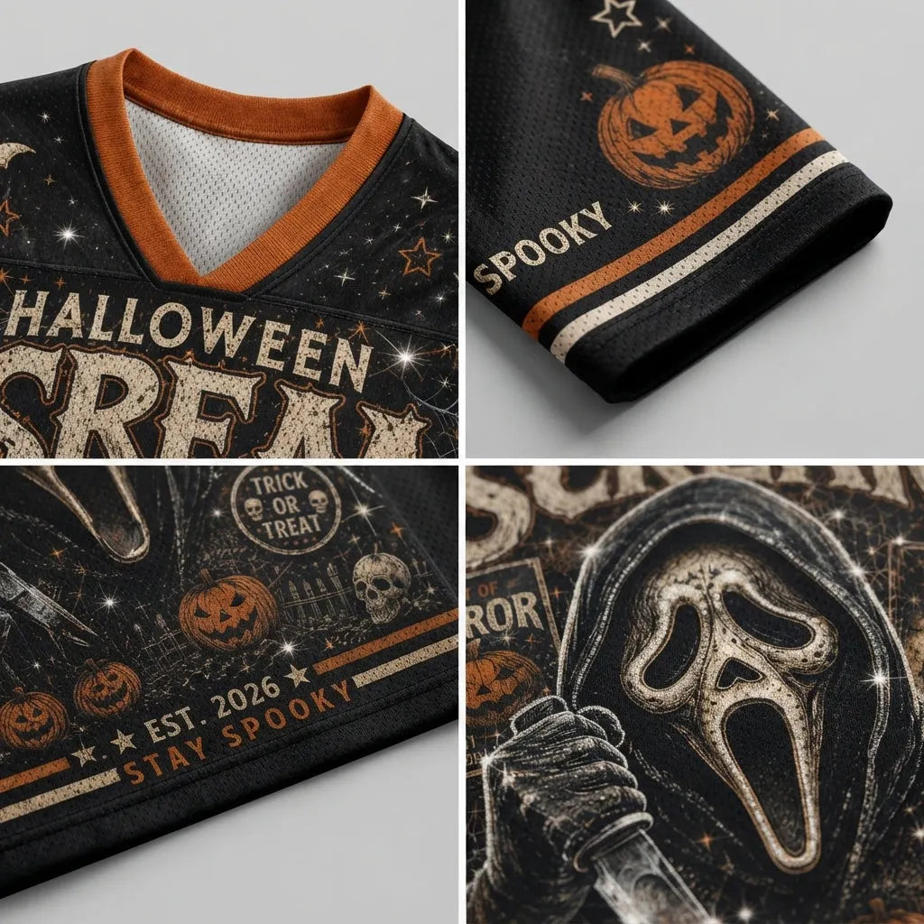 Chaotic Club Vintage Halloween Scream Ghostface Mesh Jersey