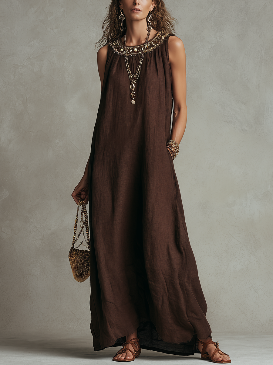 Chic Dress in linen, Premium Look