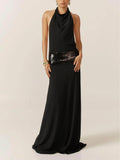 Adele Halter Black Gown