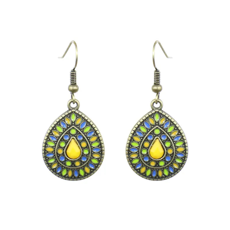 Women's Bohemian Exotic Water Drop Flower Earrings
