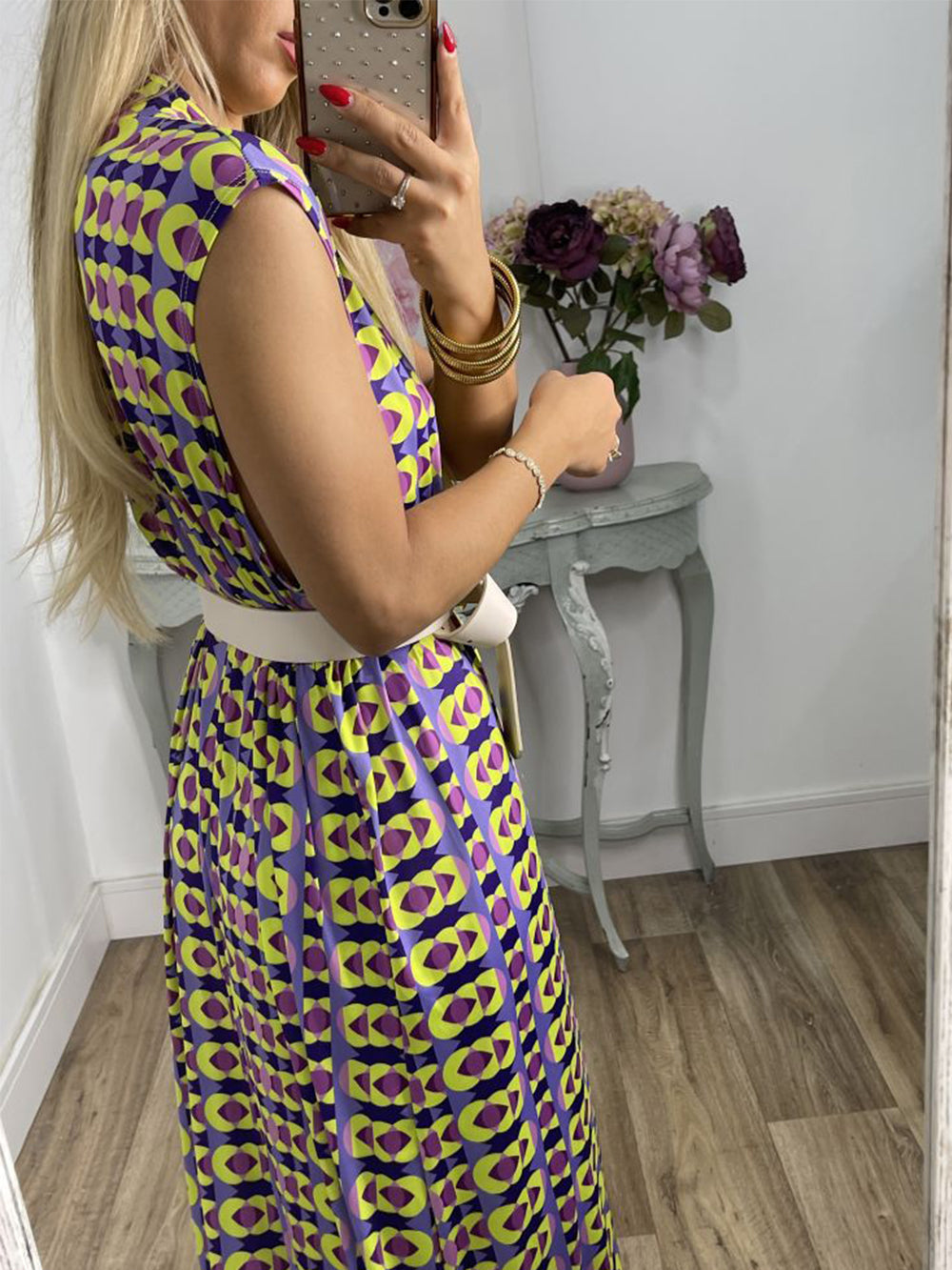 Vintage Check Flared Pants Suit
