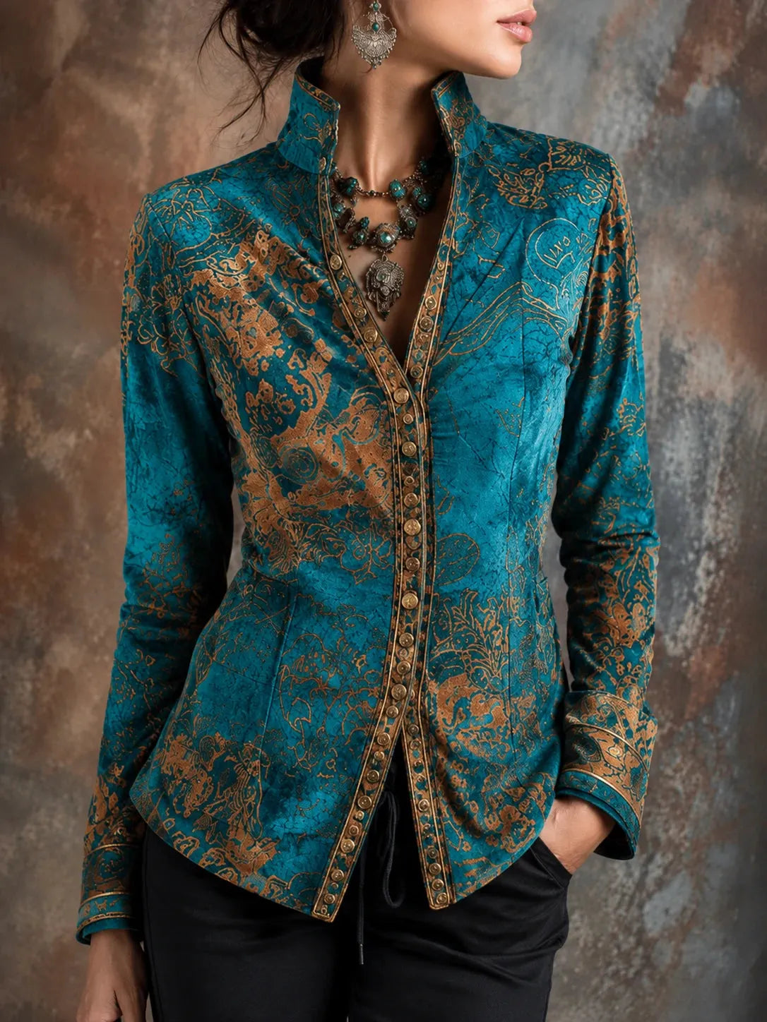 Blouse with velvet – Premium Look