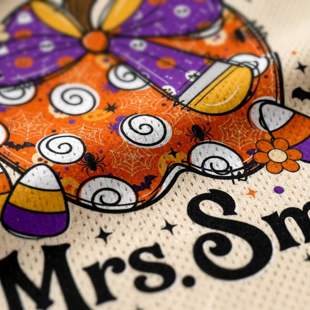 Chaotic Club Custom Name Spooky Teacher Pumpkin Mesh Jersey
