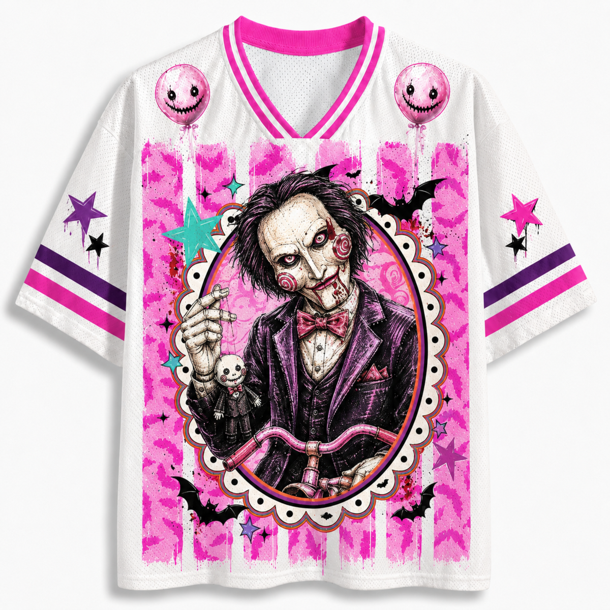 Chaotic Club Preppy Horror Bundle Retro Halloween Characters Mesh Jersey