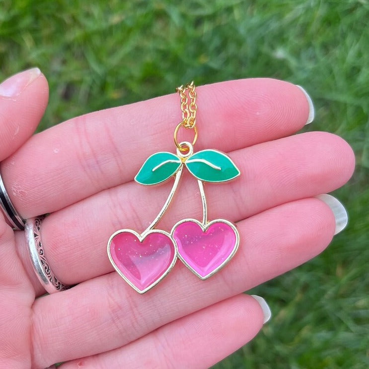 Cherry Heart Earrings