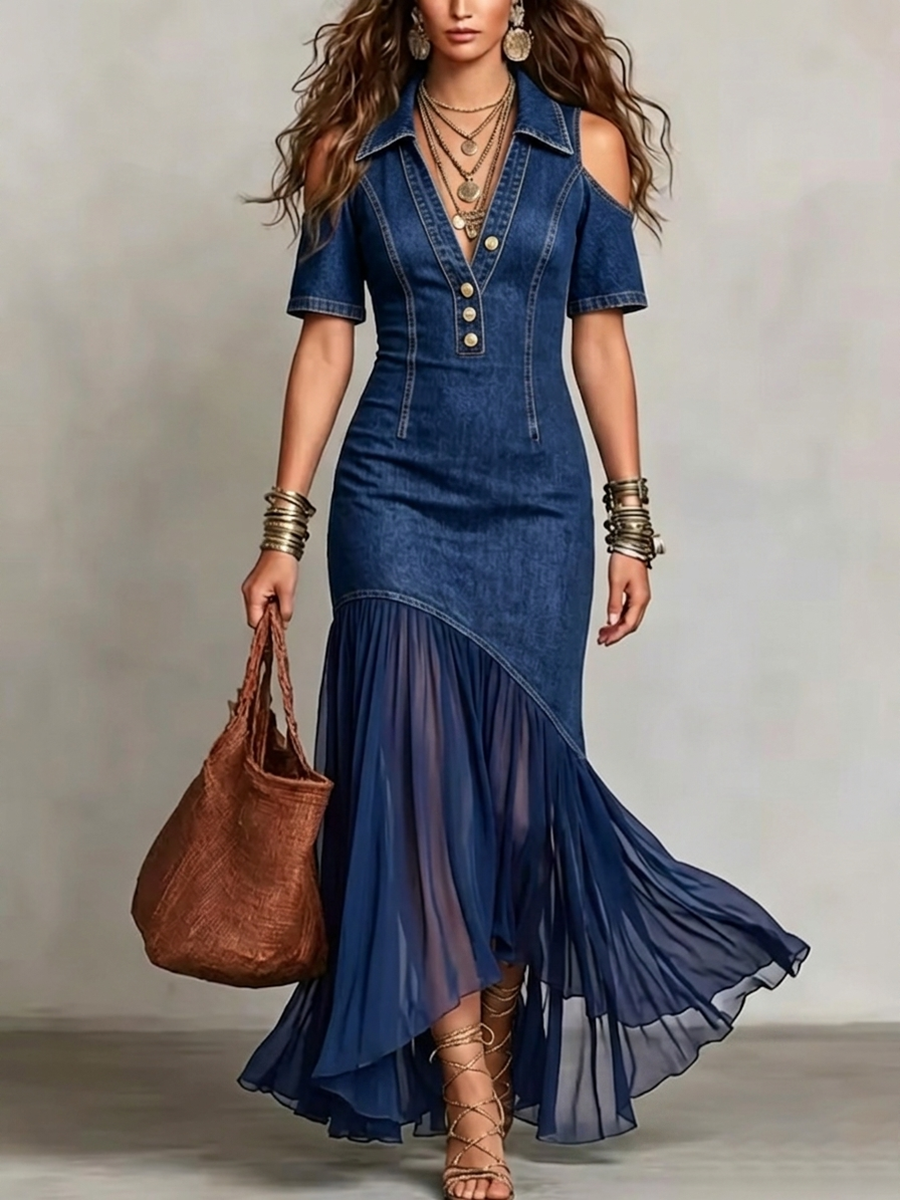 Maxi Dress with denim – Premium Look