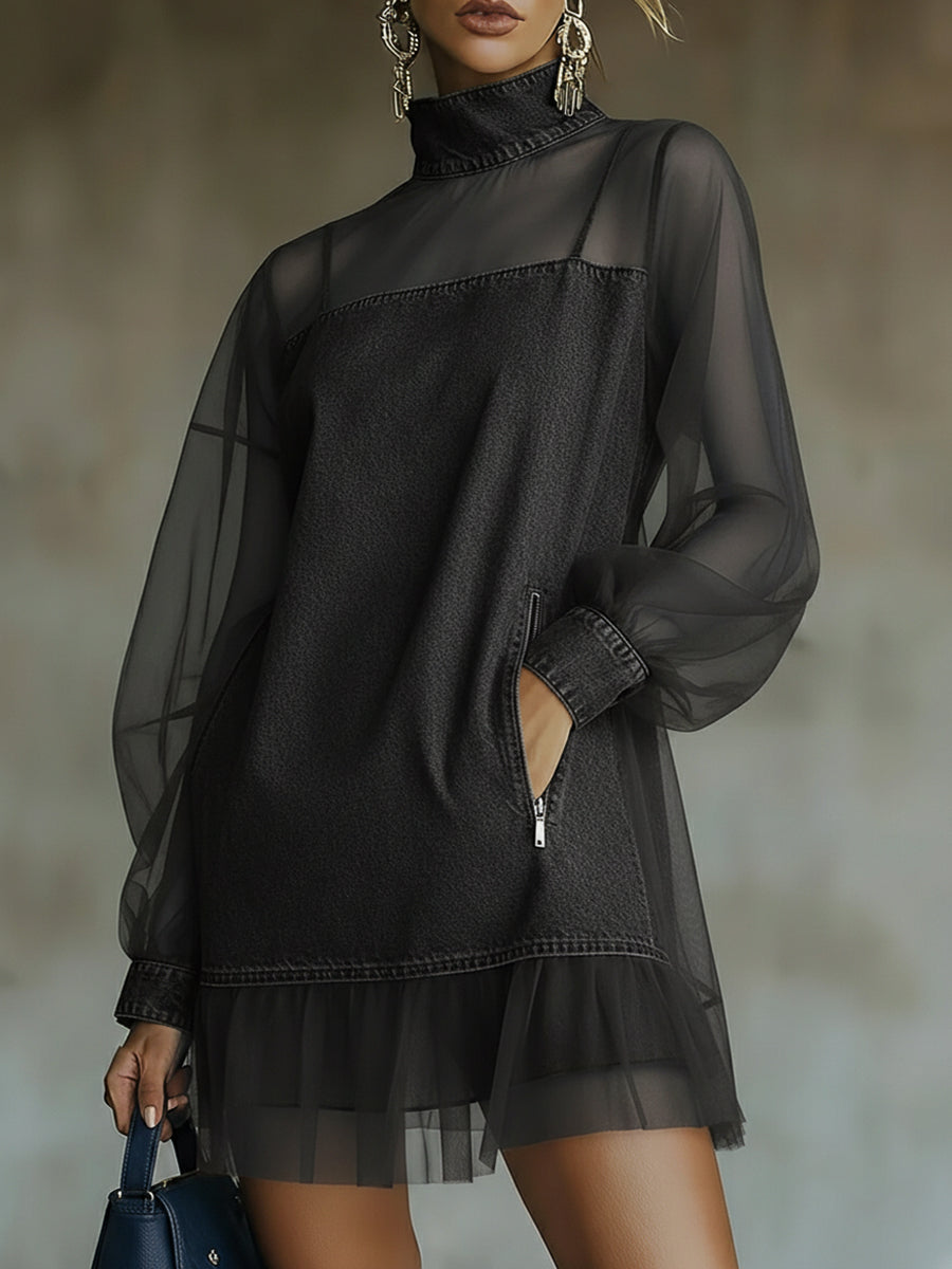 Mini Dress with denim – Smart Price