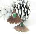 Vintage Leaf Emerald Earrings
