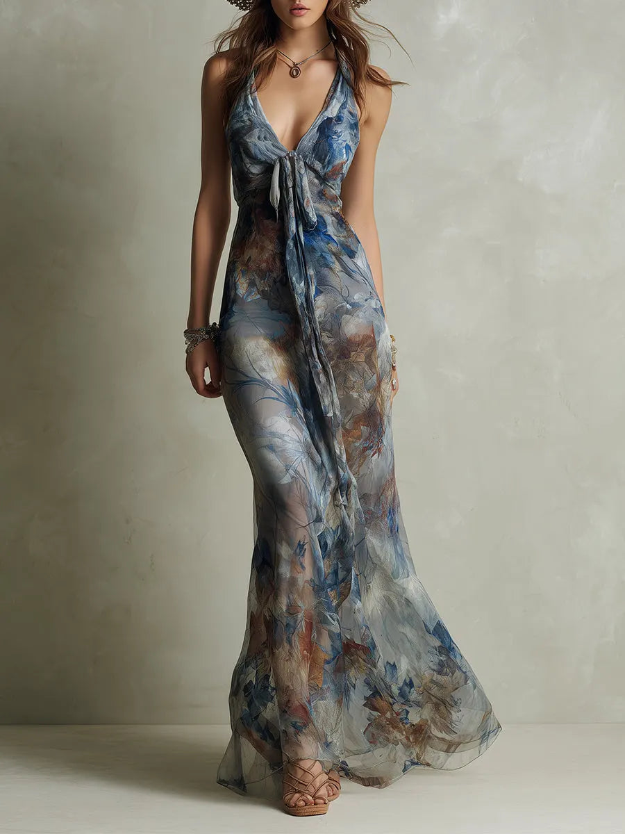 Vintage Maxi Dress in chiffon, Unbeatable Price
