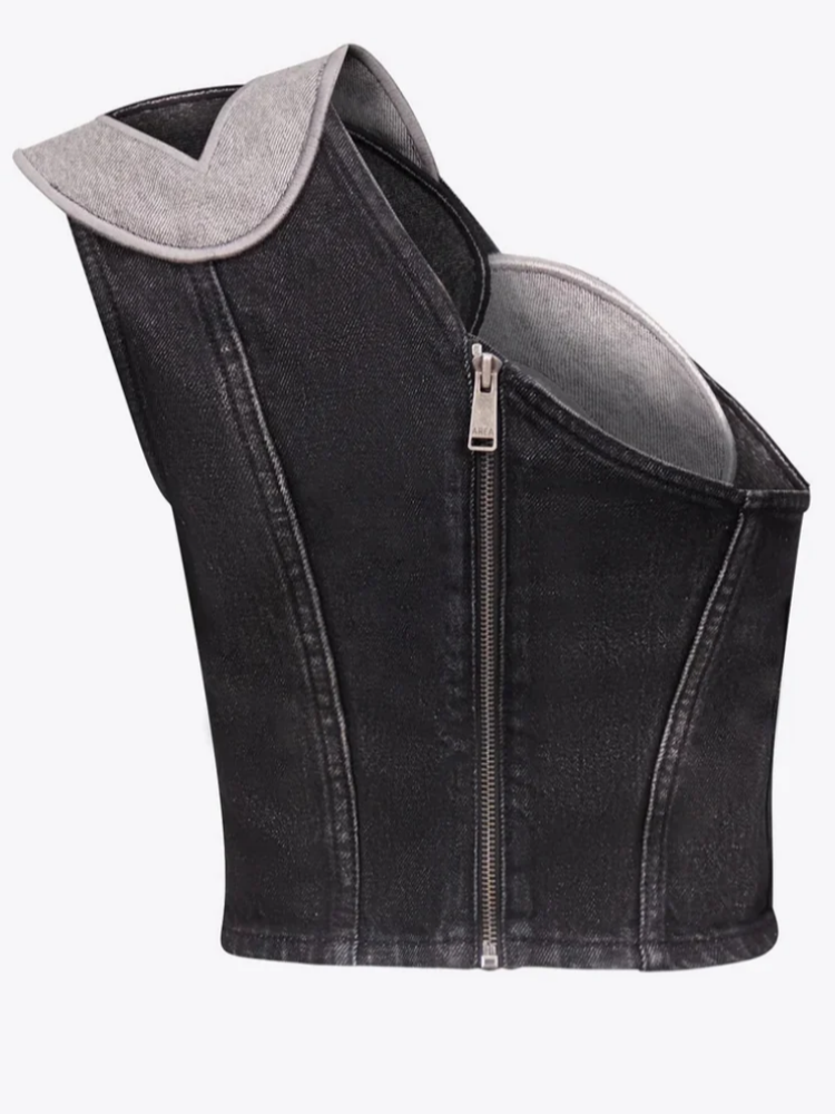 Lock Ring Type Irregular Jeans Set