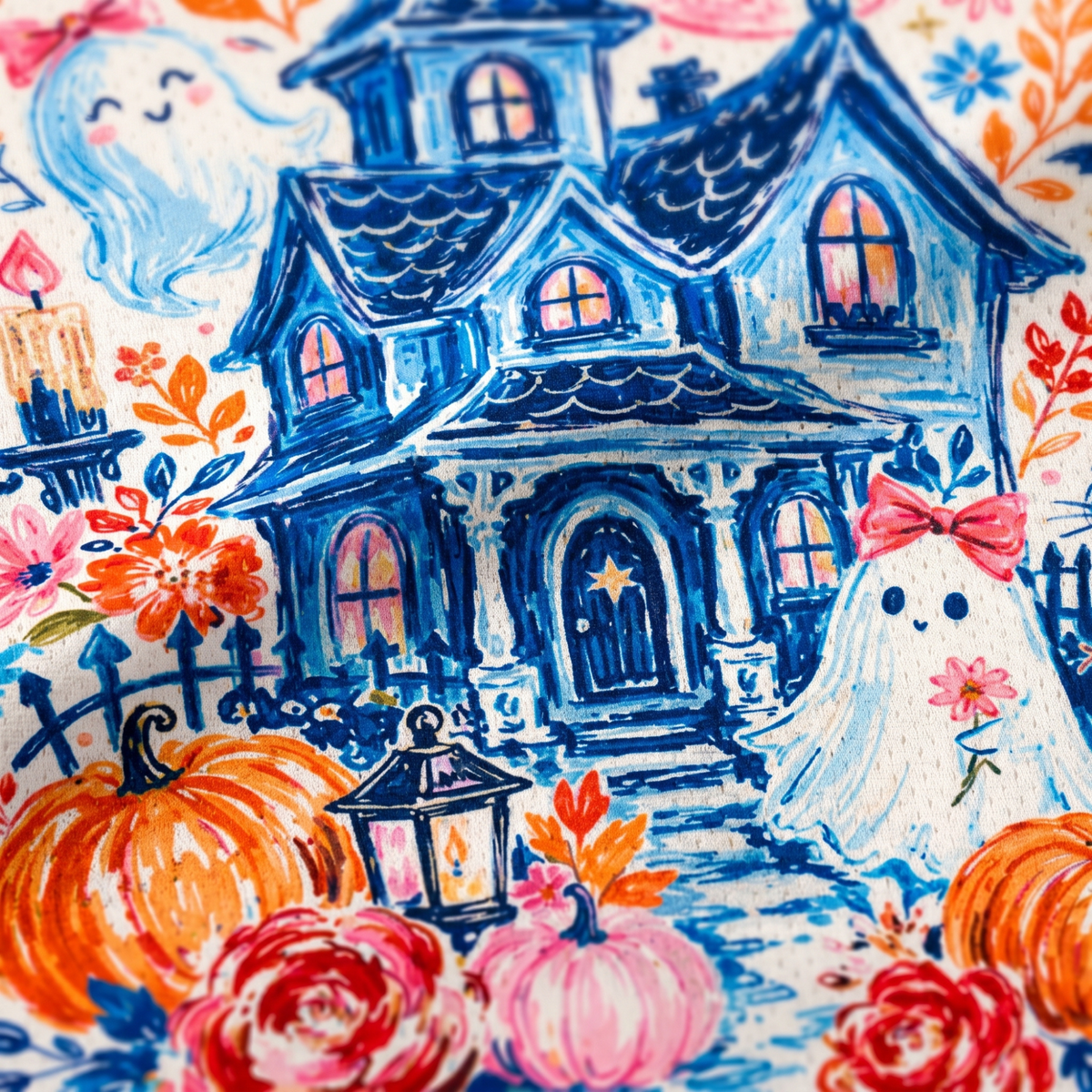 Chaotic Club Brushstroke Halloween Haunted House Mesh Jersey