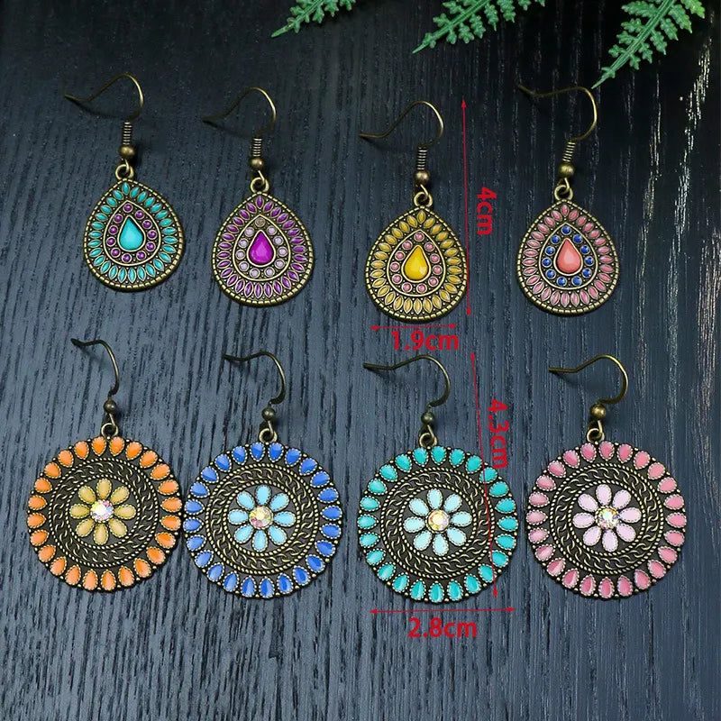 Women's Bohemian Exotic Water Drop Flower Earrings