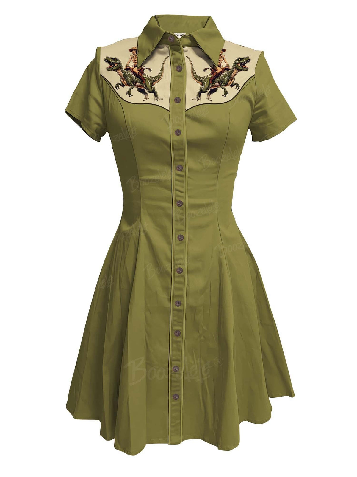 [Clearance]Western Cowgirl And Dinosaur - 100% Cotton Dress