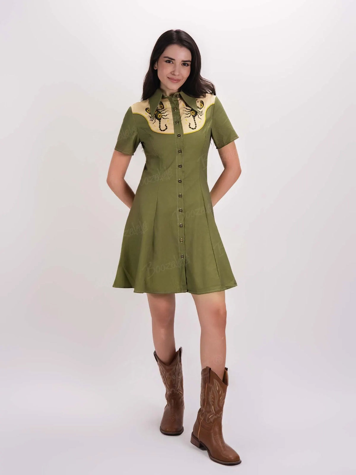 [Clearance]Western Scorpion And Cactus - 100% Cotton Dress