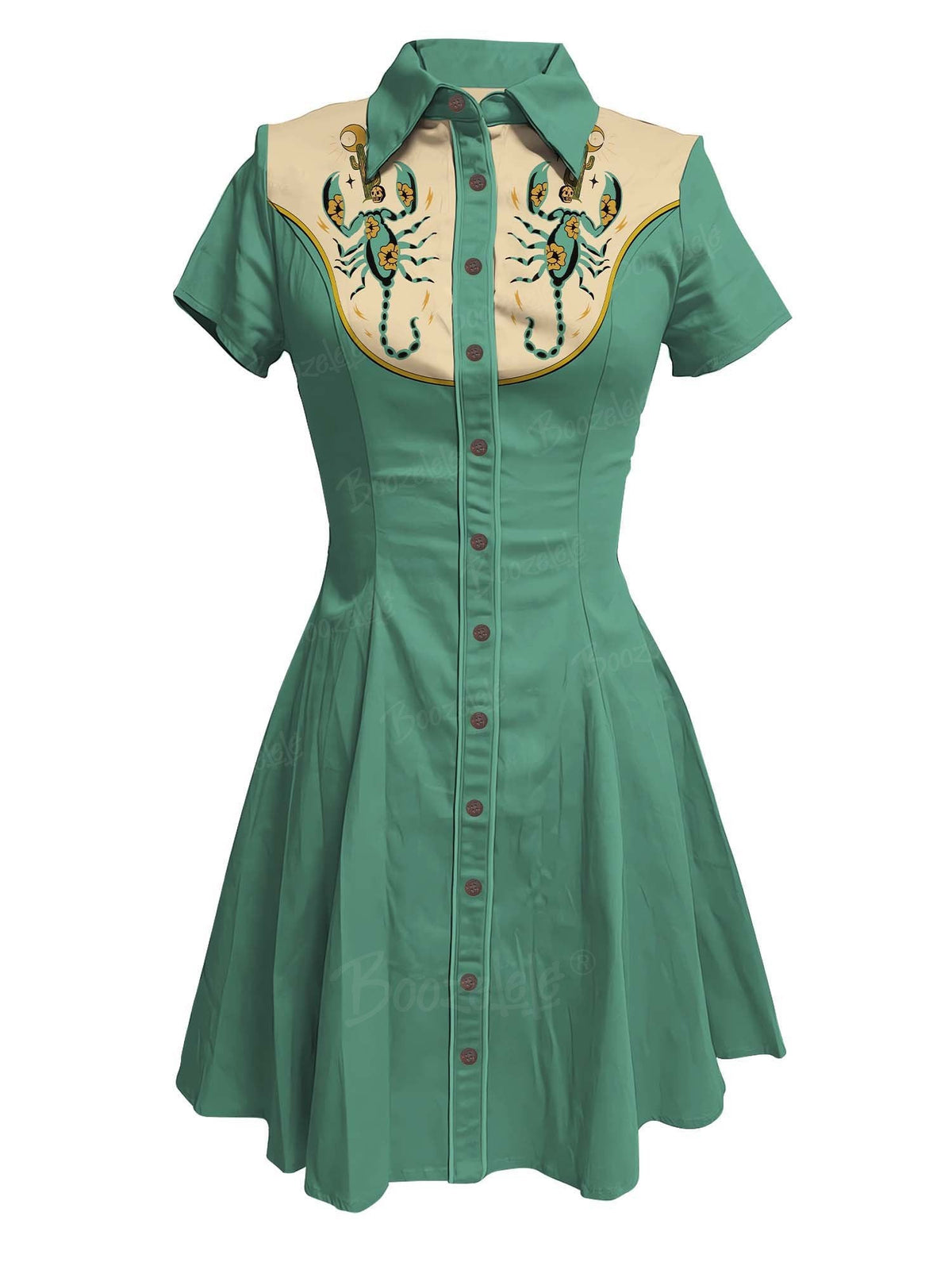 [Clearance]Western Scorpion And Cactus - 100% Cotton Dress