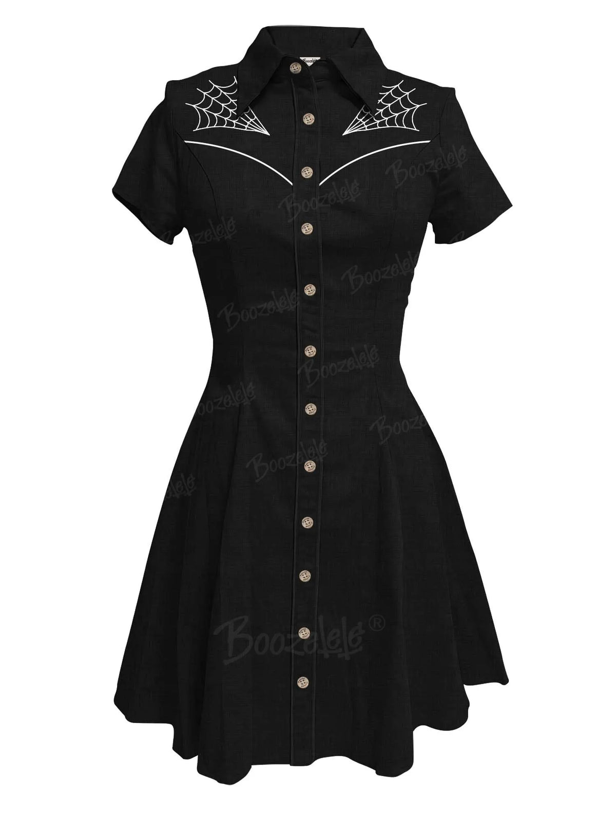 [Embroidery]Spider Web - 100% Cotton Dress