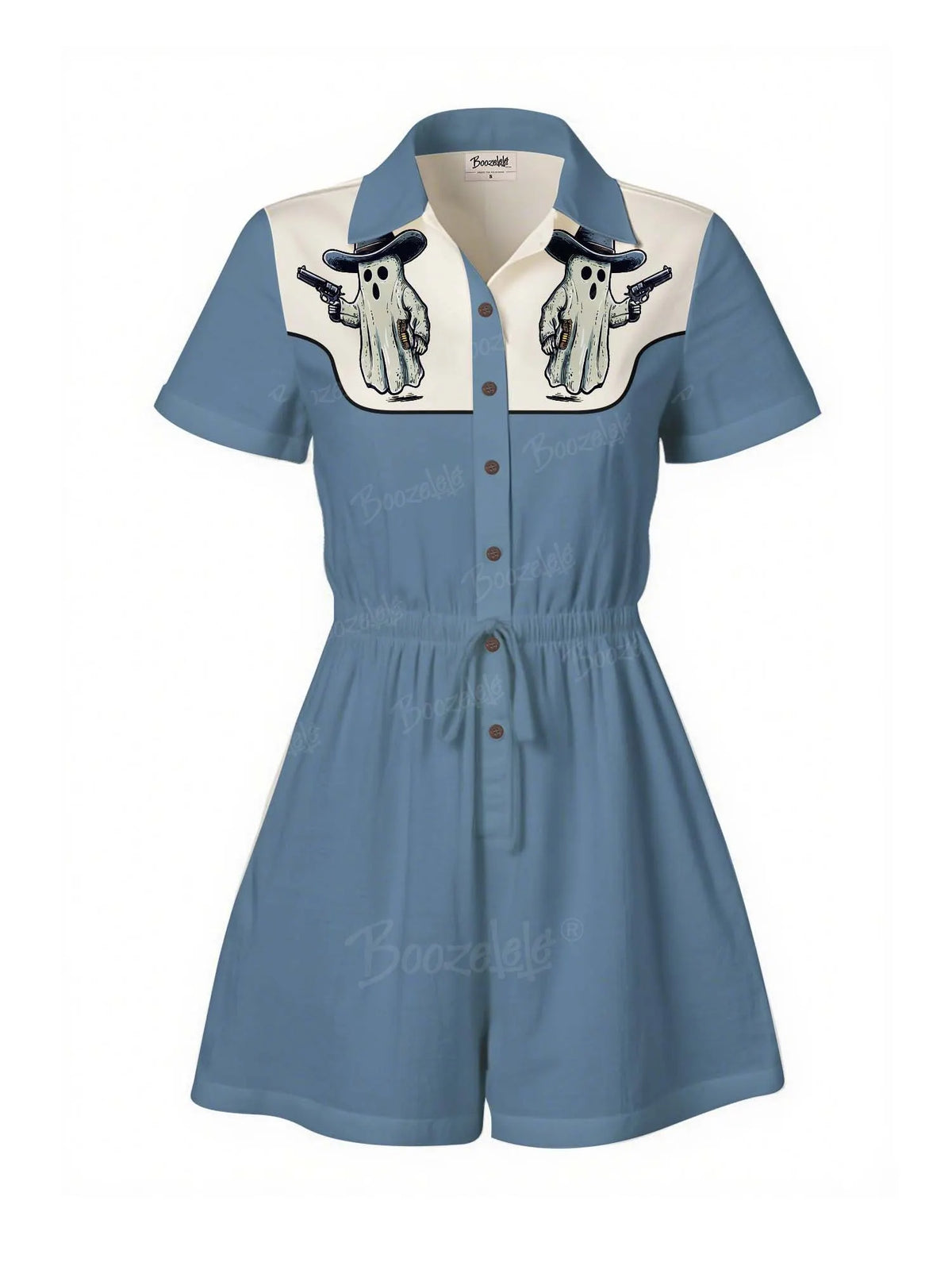 Halloween Ghost Cowboy - 100% Cotton Pocket Jumpsuit