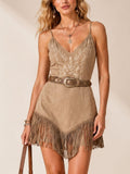 Modern Cowgirl Series — 2026 S/S Heavy Embroidered Inverted-V Fringe Mini Dress