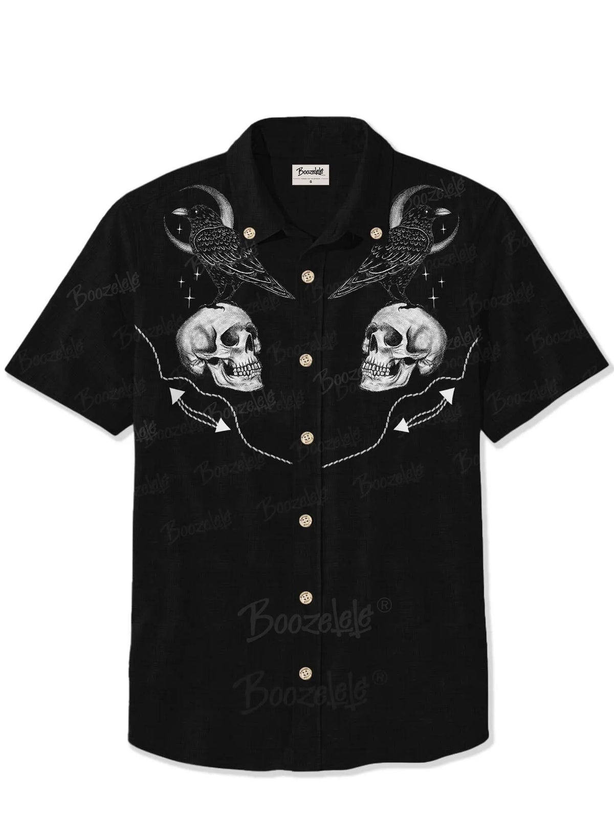 [Clearance][Embroidery][Mystic Heart X Boozelele]Crow With Moon  - 100% Cotton Shirt