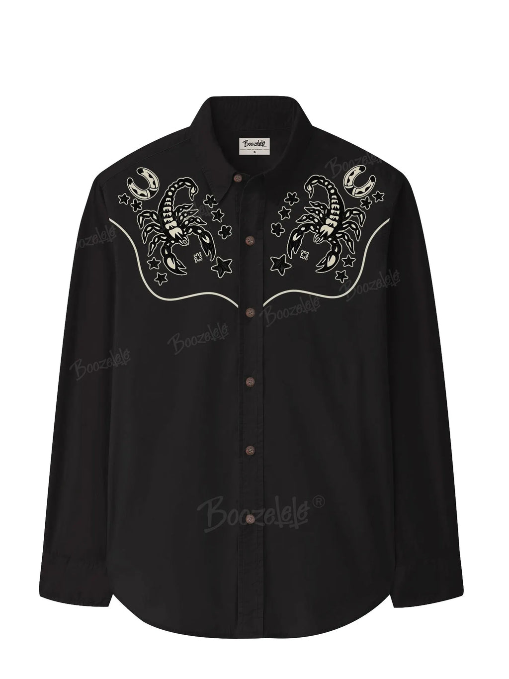 [Embroidery]Horseshoes And Scorpions - 100% Cotton Long Sleeves Shirt