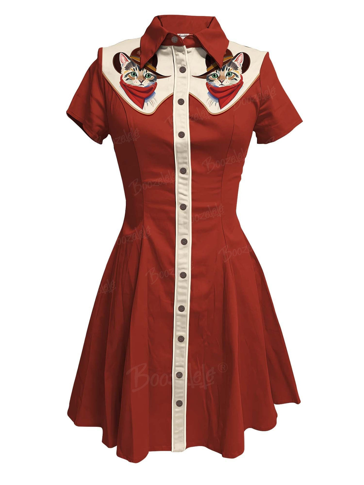 [Clearance]Western Cute Cat Cowboy - 100% Cotton Dress