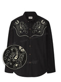 [Embroidery]Horseshoes And Scorpions - 100% Cotton Long Sleeves Shirt