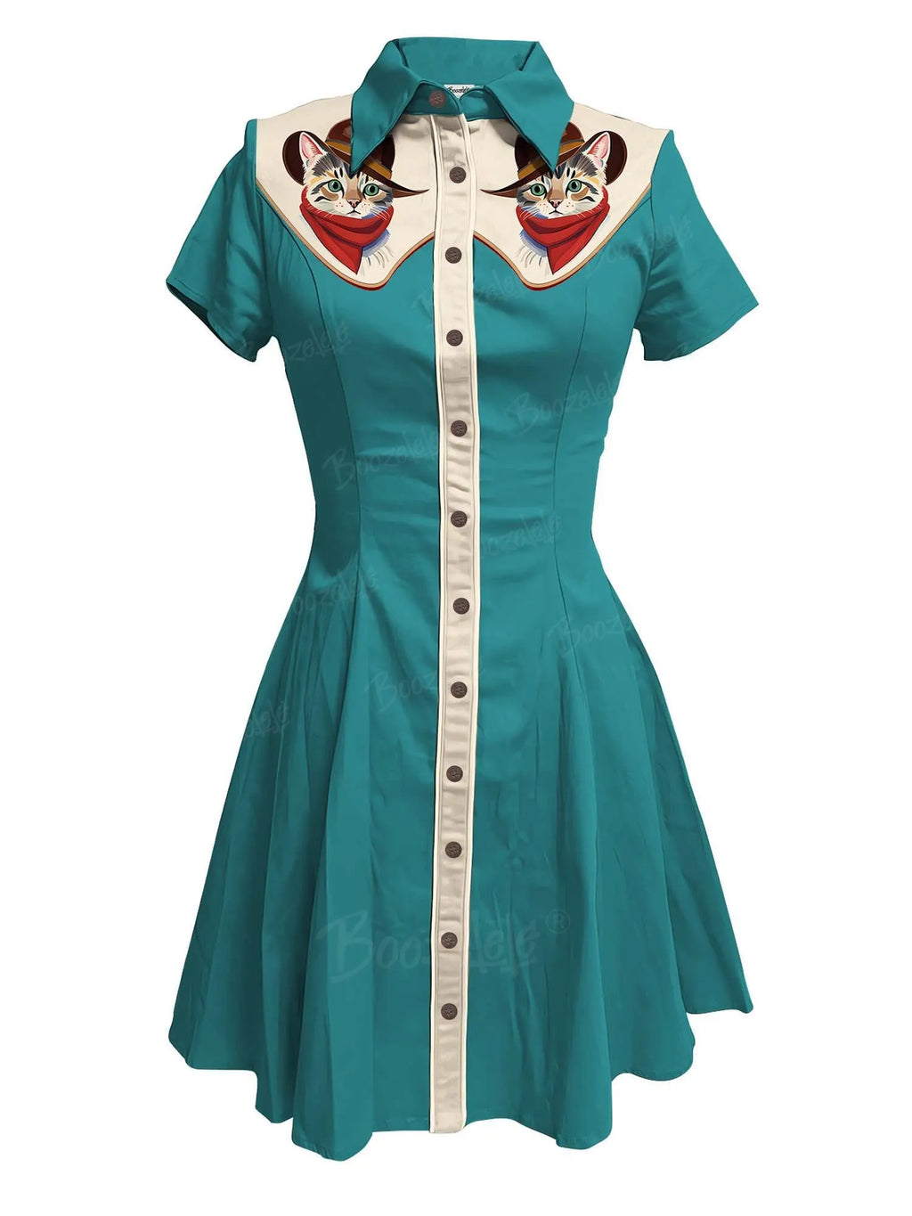 [Clearance]Western Cute Cat Cowboy - 100% Cotton Dress