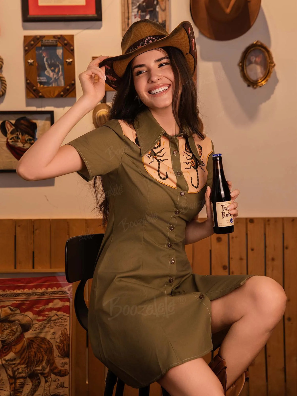 [Clearance]Western Scorpion And Cactus - 100% Cotton Dress