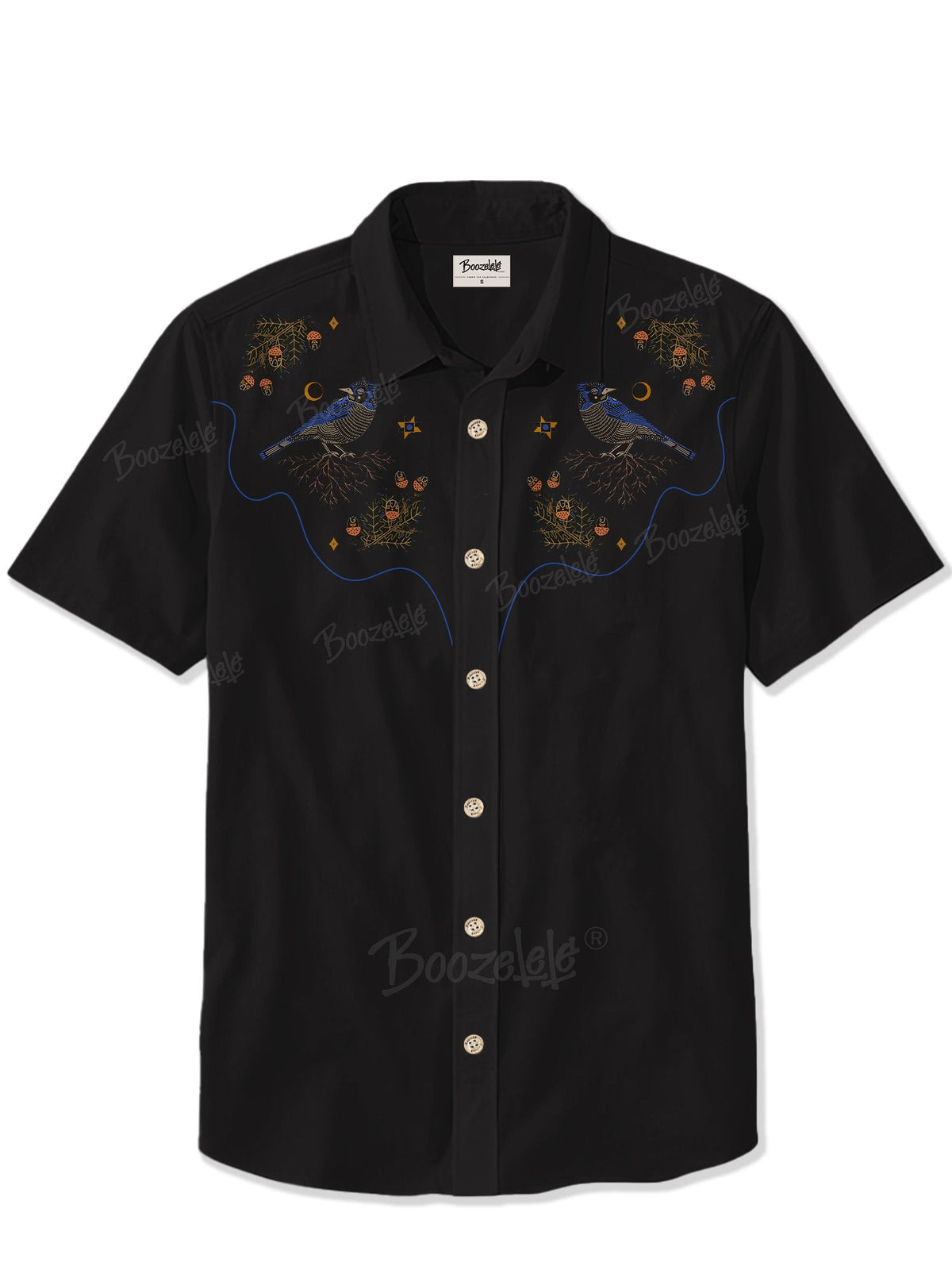 [Embroidery]Robin At Night- 100% Cotton Shirt