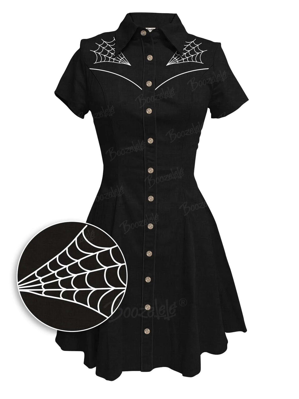 [Embroidery]Spider Web - 100% Cotton Dress